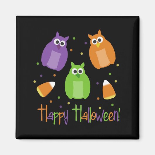 Halloween Candy Corn Uilen Magnet Magneet (Voorkant)