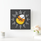 Halloween Candy Corn Vierkante Klok (Huis)