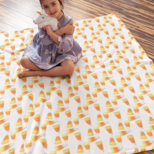 Halloween Candy Corn Waterverf Pattern Fleece Deken