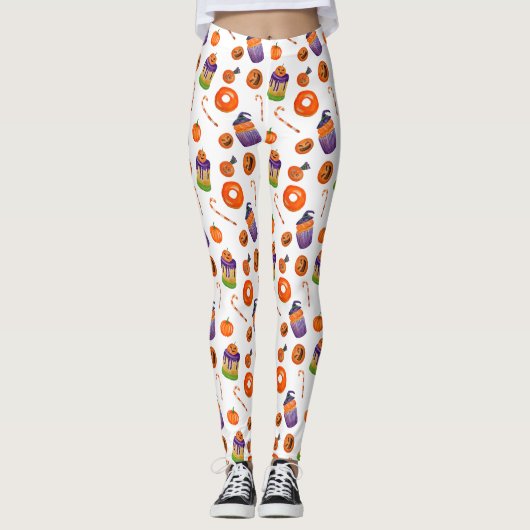Halloween Candy Cupcake Leggings | Fête du costume (Devant)