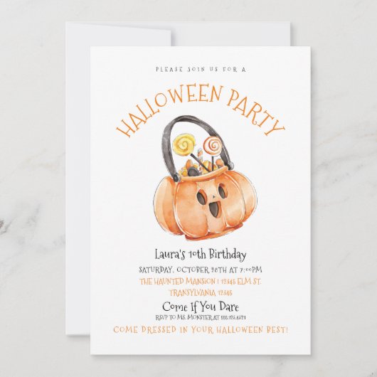 Halloween Candy Invitation d'anniversaire (Devant)