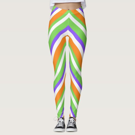 Halloween Candy Swirl Leggings blancs (Devant)