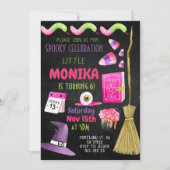 Halloween Candy Witch Anniversaire Invitation (Devant)