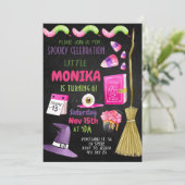 Halloween Candy Witch Anniversaire Invitation (Debout devant)