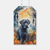 Halloween Cane corso met pompoenen eng Cadeaulabel (Achterkant)