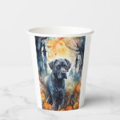 Halloween Cane corso met pompoenen eng Papieren Bekers (Achterkant)