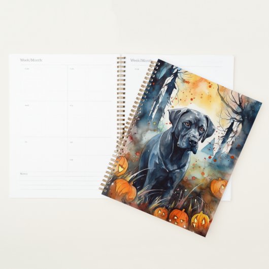 Halloween Cane corso met pompoenen eng Planner (Display)