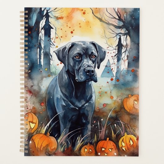 Halloween Cane corso met pompoenen eng Planner (Voorkant)