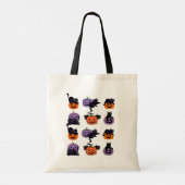 Halloween Canvas tas – Black Cats en PumpkiTote Ba (Achterkant)