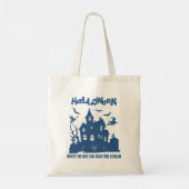 Halloween Canvas tas – Het spookhuis (Achterkant)