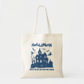 Halloween Canvas tas – Het spookhuis (Voorkant)