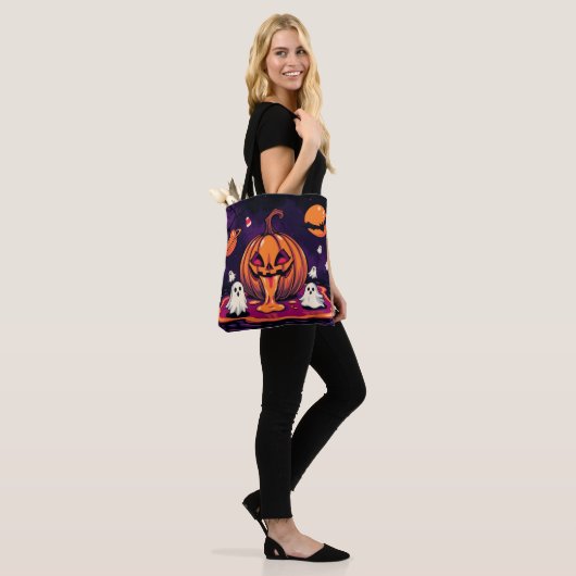 Halloween Canvas tas - Vriendelijke Trick-or-Treat (Op model)