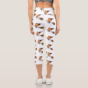 Halloween Capri Leggings Witch Citrouille Voler