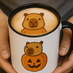 Halloween Capybara-Mok Grappige Spooky Coffee Cu Tweekleurige Koffiemok