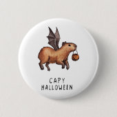 Halloween Capybara Ronde Button 5,7 Cm (Voorkant)