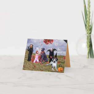 Halloween Card Great Danes and Children Feestdagen Kaart
