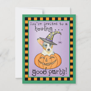 Halloween Cardigan Welsh Corgi Uitnodiging