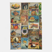 Halloween Cards Collage Kitchen Towel Theedoek (Verticaal)