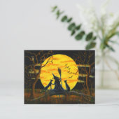 Halloween, carte postale, sorcière, noir, chats, c (Debout devant)