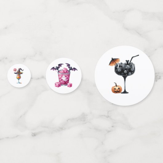 Halloween Cartoon Cocktail Drink Mix Fun Spooky Confetti (Voorkanten)