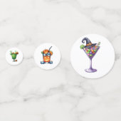 Halloween Cartoon Cocktail Drink Mix Fun Spooky Confetti (Achterkanten)