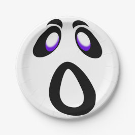 Halloween Cartoon Screaming Ghost Face Papieren Bordje