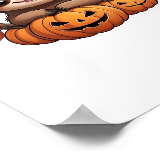 Halloween Cartoon Sloth Classic T-shirt Poster (Hoek)