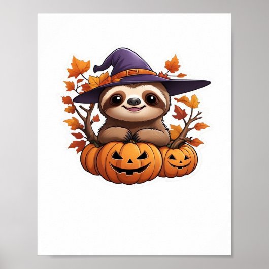 Halloween Cartoon Sloth Classic T-shirt Poster (Voorkant)