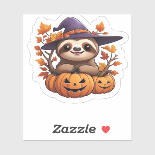 Halloween Cartoon Sloth Classic T-shirt Sticker (Vel)