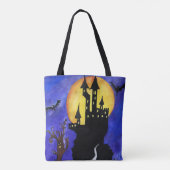 Halloween Castle Bats Arbre Sac fourre-tout de des (Dos)