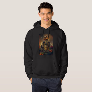 Halloween Castle, Japanse kunst, Castle Painting Hoodie