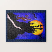 Halloween Castle Tree Photo Puzzle avec boîte cade (Horizontal)