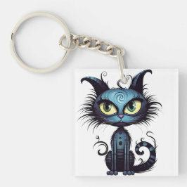 Halloween Cat #10 Digitale kunst Sleutelhanger