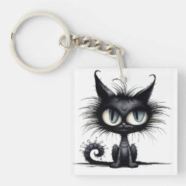 Halloween Cat #14 Digitale kunst Sleutelhanger