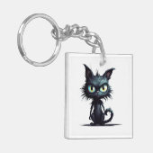 Halloween Cat #16 Digitale kunst Sleutelhanger (Voorkant Links)