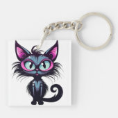 Halloween Cat #1 Digitale kunst Sleutelhanger (Achterkant)