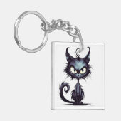 Halloween Cat #2 Digitale kunst Sleutelhanger (Voorkant Links)