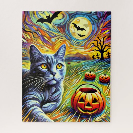 Halloween Cat 500 Piece Puzzle (Vertical)