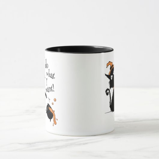 Halloween Cat and Cauldron - ik doe wat ik wil. Mok (Midden)