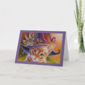 Halloween Cat and Mouse No. 1 Waterverf Art Kaart (Voorkant)