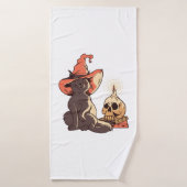 Halloween cat badhanddoek (Badhanddoek)