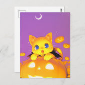 Halloween Cat Briefkaart (Voorkant / Achterkant)