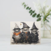 Halloween Cat Briefkaart (Staand voorkant)
