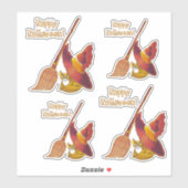Halloween Cat & Broom Vinyl Cut stickers (Feuille)