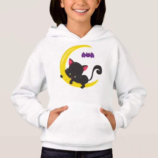 Halloween Cat, Cute Cat, Black Cat, Moon, Bat (Voorkant)