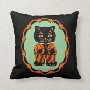 Halloween Cat Design uit de jaren 20 Kussen
