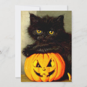 Halloween Cat en Jack-o’-lantaarn Save The Date