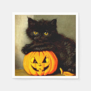 Halloween Cat en Jack-o’-lantaarn Servet