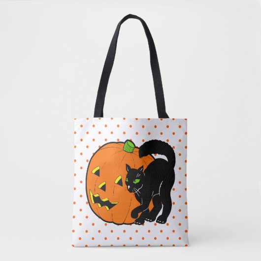  Halloween Cat en Jack O' Lantern Draagtas (Voorkant)