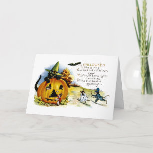 Halloween Cat en Mouse Kaart